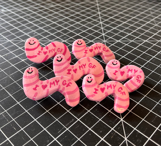 I LOVE MY WORM GF Pins